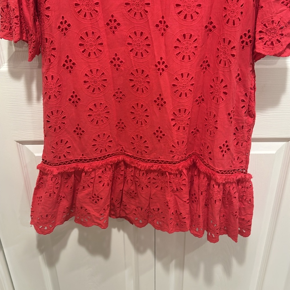 Anthropologie Dani Pink Eyelet Lace Sheath Dress size 8 - Picture 9 of 9